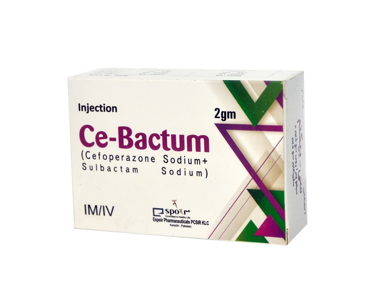 Ce-Bactum 2gm cefoperazone and sulbactam injection carton